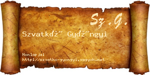 Szvatkó Gyöngyi névjegykártya