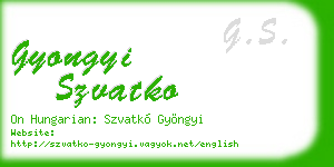 gyongyi szvatko business card